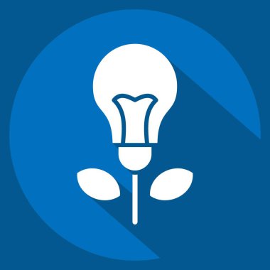 Simgesel Yaratıcı Kavram. Sanat ve Medya sembolüyle ilgili. Uzun gölge tarzı. Basit tasarım düzenlenebilir