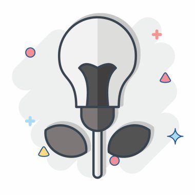 Simgesel Yaratıcı Kavram. Sanat ve Medya sembolüyle ilgili. Çizgi roman. Basit tasarım düzenlenebilir