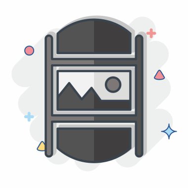 Simge Fotoğraf Galerisi. Sanat ve Medya sembolüyle ilgili. Çizgi roman. Basit tasarım düzenlenebilir