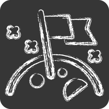 Simge Buluşu. Sanat ve Medya sembolüyle ilgili. Tebeşir stili. Basit tasarım düzenlenebilir