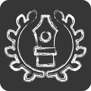 Simge Kalitesi. Sanat ve Medya sembolüyle ilgili. Tebeşir stili. Basit tasarım düzenlenebilir