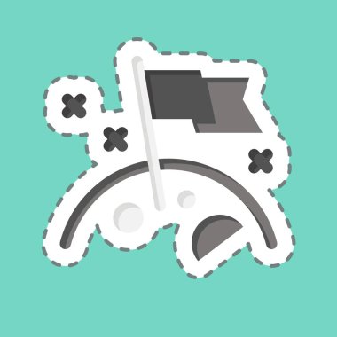 Çıkartma hattı İnovasyon 'u kesti. Sanat ve Medya simgesiyle ilgili. Basit tasarım düzenlenebilir