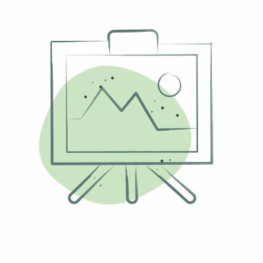 Simge boyama. Sanat ve Medya sembolüyle ilgili. Renkli Leke Biçimi. Basit tasarım düzenlenebilir