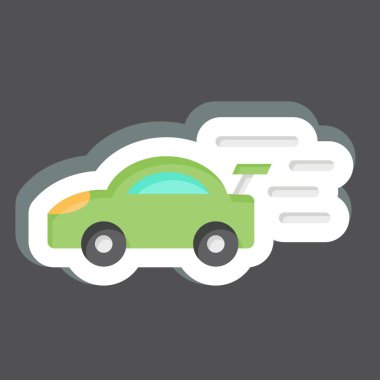 Etiket Yarış Arabası. Yarış sembolüyle ilgili. Basit dizayn edilebilir. Basit resimleme