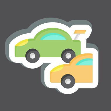 Çıkartma Yarışı. Yarış sembolüyle ilgili. Basit dizayn edilebilir. Basit resimleme