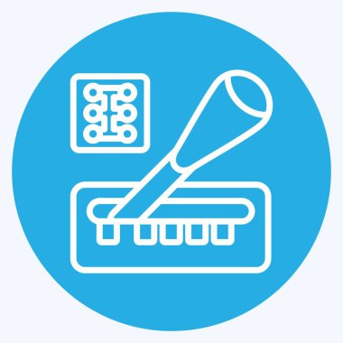 Simge Vites Kutusu. Yarış sembolüyle ilgili. Mavi gözlü. Basit dizayn edilebilir. Basit resimleme