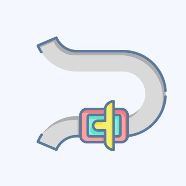 Simge Bükme. Yarış sembolüyle ilgili. Karalama stili. Basit dizayn edilebilir. Basit resimleme