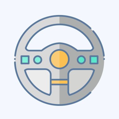 İkon Direksiyon. Yarış sembolüyle ilgili. Karalama stili. Basit dizayn edilebilir. Basit resimleme