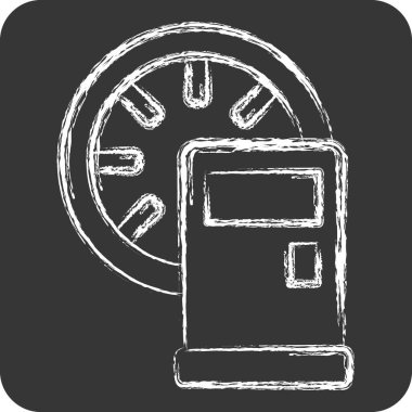 Simge Benzin Tankı. Yarış sembolüyle ilgili. Tebeşir stili. Basit dizayn edilebilir. Basit resimleme