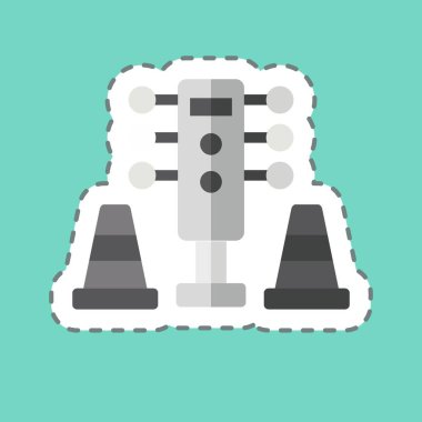 Etiket şeridi trafik ışıklarını kesti. Yarış sembolüyle ilgili. Basit dizayn edilebilir. Basit resimleme