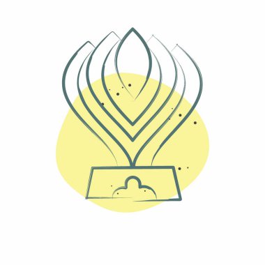 Simge Kupası. Yarış sembolüyle ilgili. Renkli Leke Biçimi. Basit dizayn edilebilir. Basit resimleme