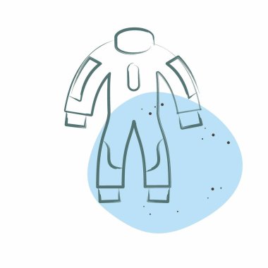 Simge Yarış Kıyafeti. Yarış sembolüyle ilgili. Renkli Leke Biçimi. Basit dizayn edilebilir. Basit resimleme