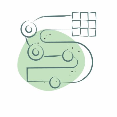 Simge Yarışı Pisti. Yarış sembolüyle ilgili. Renkli Leke Biçimi. Basit dizayn edilebilir. Basit resimleme