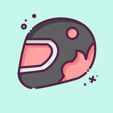 Icon Yarış Miğferi. Yarış sembolüyle ilgili. MBE tarzı. Basit dizayn edilebilir. Basit resimleme