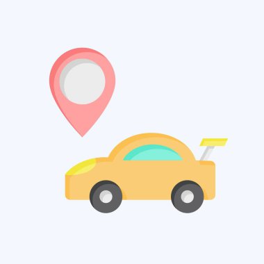 Simge Seyrüsefer. Yarış sembolüyle ilgili. Düz stil. Basit dizayn edilebilir. Basit resimleme