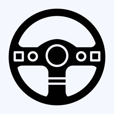 İkon Direksiyon. Yarış sembolüyle ilgili. Kabartma tarzı. Basit dizayn edilebilir. Basit resimleme