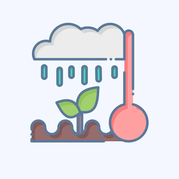 Icono Clima Relacionado Con Símbolo Agricultura Estilo Garabato Diseño Simple — Vector de stock