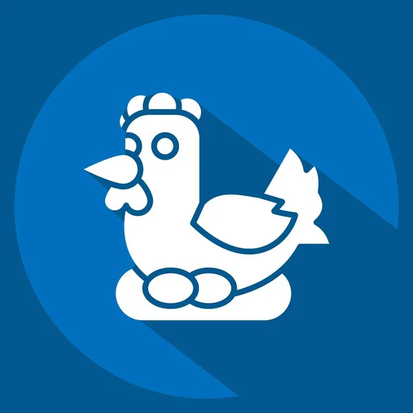Κοτόπουλο Εικονίδιο Που Σχετίζονται Σύμβολο Της Γεωργίας Στυλ Σκιάς Απλό — Διανυσματικό Αρχείο