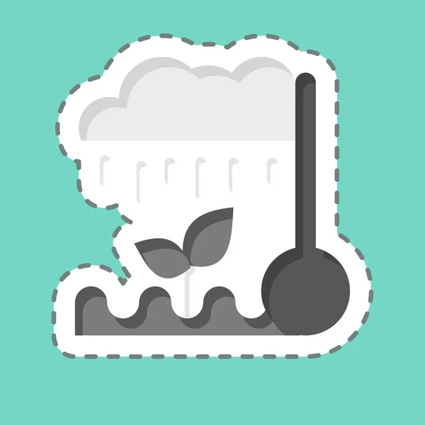 Sticker Ligne Coupé Climat Lié Symbole Agriculture Conception Simple Modifiable — Image vectorielle