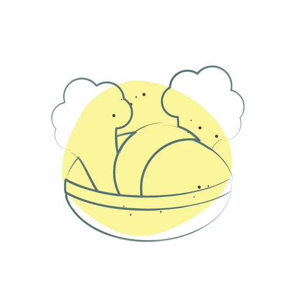 Іконка Овочі Пов Язані Символом Сільського Господарства Стиль Кольорової Плями — стоковий вектор