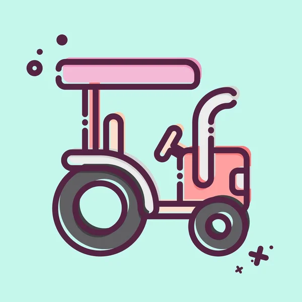 Icône Tracteur Lié Symbole Agriculture Style Mbe Conception Simple Modifiable — Image vectorielle
