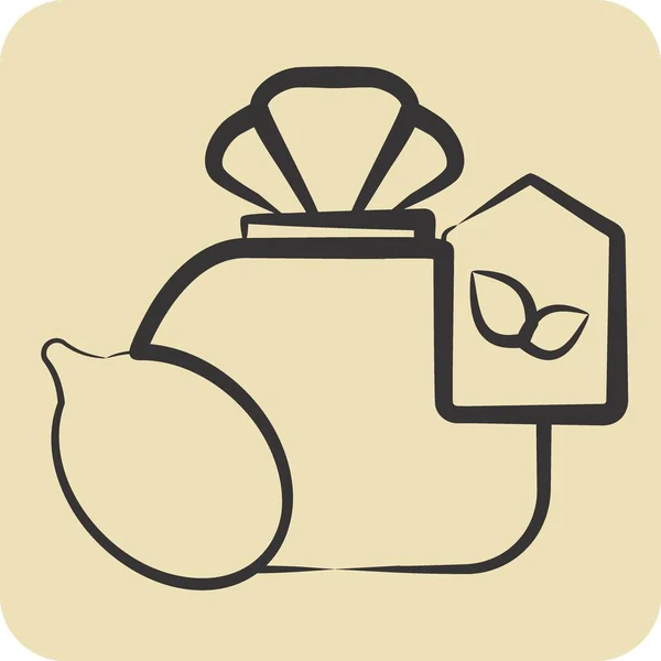 Icona Seed Bag Legati Simbolo Dell Agricoltura Stile Disegnato Mano — Vettoriale Stock