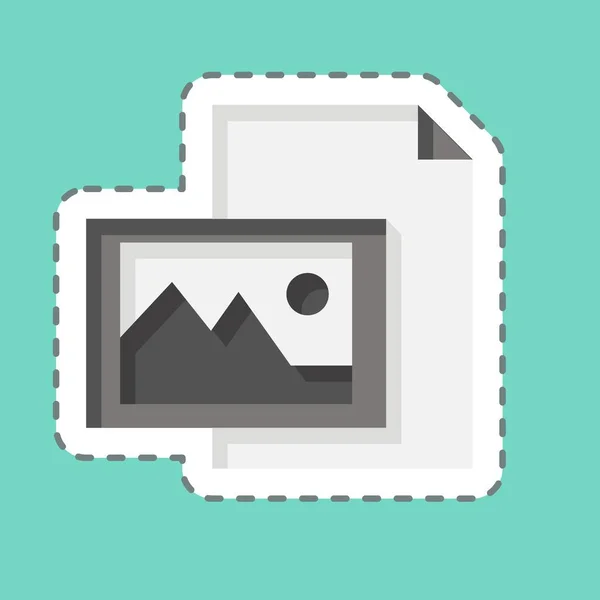 Sticker Ligne Coupée Creative Brief Lié Art Médias Symbol Simple — Image vectorielle
