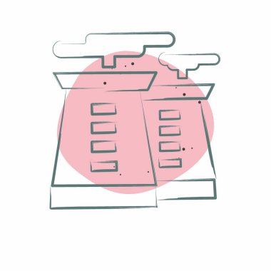 Simge Radyoaktif. Nükleer sembolle ilgili. Renkli Leke Biçimi. Basit dizayn edilebilir. Basit resimleme