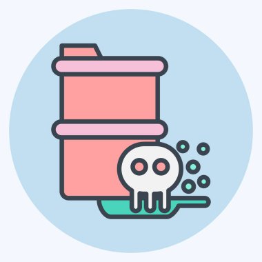 Simgesel Toksik Atık. Nükleer sembolle ilgili. renk arkadaşı stili. Basit dizayn edilebilir. Basit resimleme