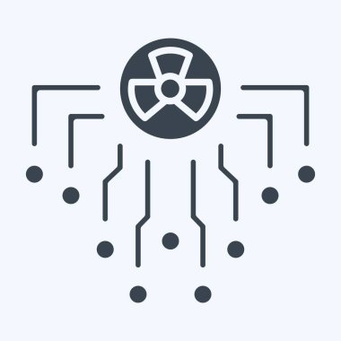 Simge Radyasyonu. Nükleer sembolle ilgili. Kabartma tarzı. Basit dizayn edilebilir. Basit resimleme