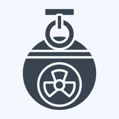 Simge bombası. Nükleer sembolle ilgili. Kabartma tarzı. Basit dizayn edilebilir. Basit resimleme