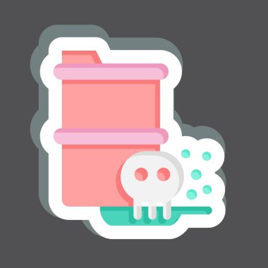 Çıkartma toksik atık. Nükleer sembolle ilgili. Basit dizayn edilebilir. Basit resimleme