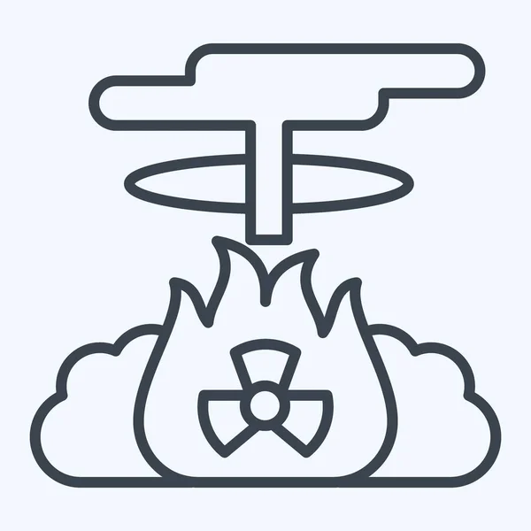 Icono Explosión Nuclear Relacionado Con Símbolo Nuclear Estilo Línea Diseño — Vector de stock