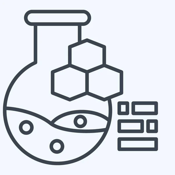 Icon Chemicals Lié Symbole Nucléaire Style Ligne Conception Simple Modifiable — Image vectorielle