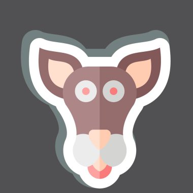 Çıkartmalı Kanguru. Hayvan sembolüyle ilgili. Basit dizayn edilebilir. Basit resimleme