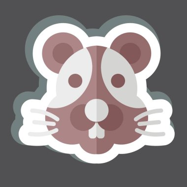 Çıkartmalı Hamster. Hayvan sembolüyle ilgili. Basit dizayn edilebilir. Basit resimleme