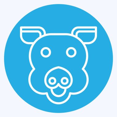 Simge domuzu. Hayvan sembolüyle ilgili. Mavi gözlü. Basit dizayn edilebilir. Basit resimleme