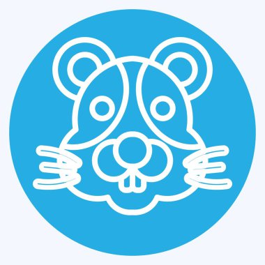 Simge Hamster. Hayvan sembolüyle ilgili. Mavi gözlü. Basit dizayn edilebilir. Basit resimleme