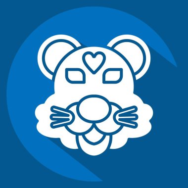 İkon Kaplan. Hayvan sembolüyle ilgili. Uzun gölge tarzı. Basit dizayn edilebilir. Basit resimleme