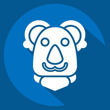 Simge Koala. Hayvan sembolüyle ilgili. Uzun gölge tarzı. Basit dizayn edilebilir. Basit resimleme