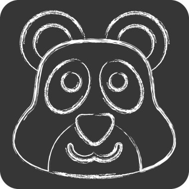 İkon Panda. Hayvan sembolüyle ilgili. Tebeşir stili. Basit dizayn edilebilir. Basit resimleme