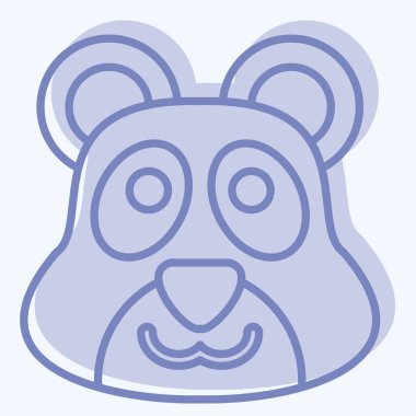 İkon Panda. Hayvan sembolüyle ilgili. İki ton stili. Basit dizayn edilebilir. Basit resimleme