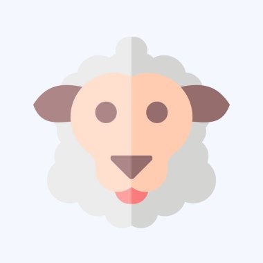 İkon Koyun. Hayvan sembolüyle ilgili. Düz stil. Basit dizayn edilebilir. Basit resimleme