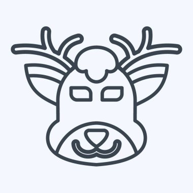 Simge geyiği. Hayvan sembolüyle ilgili. Sıra tarzı. Basit dizayn edilebilir. Basit resimleme