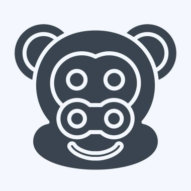 Simge Maymun. Hayvan sembolüyle ilgili. Kabartma tarzı. Basit dizayn edilebilir. Basit resimleme