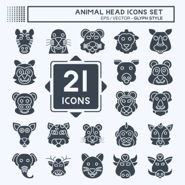 Hayvan Kafası İkonası. Hayvan sembolüyle ilgili. Kabartma tarzı. Basit dizayn edilebilir. Basit resimleme