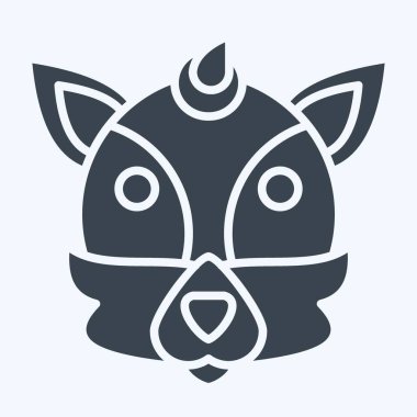 İkon Tilki. Hayvan sembolüyle ilgili. Kabartma tarzı. Basit dizayn edilebilir. Basit resimleme