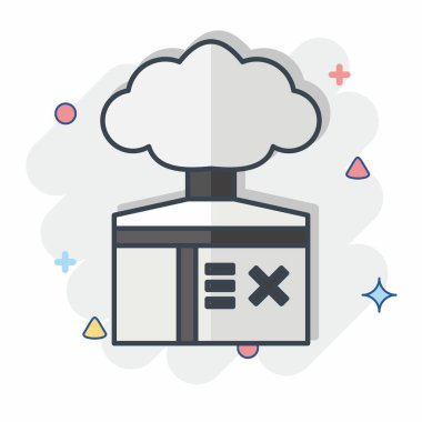 Simge çözücü gaz. Bağımlılık Sözlüğü sembolüyle ilgili. Çizgi roman. Basit dizayn edilebilir. Basit resimleme