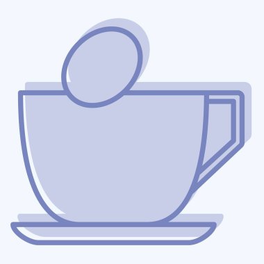 İkon kafein. Bağımlılık Sözlüğü sembolüyle ilgili. İki ton stili. Basit dizayn edilebilir. Basit resimleme