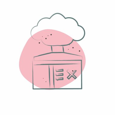 Simge çözücü gaz. Bağımlılık Sözlüğü sembolüyle ilgili. Renkli Leke Biçimi. Basit dizayn edilebilir. Basit resimleme